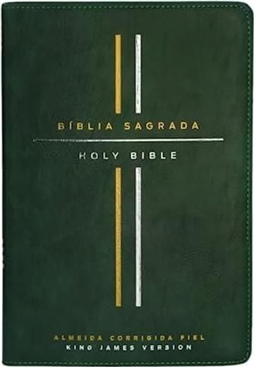 Imagem representativa de Bíblia Bilíngue, Português/Inglês, ACF/KJV, Couro Soft, Verde, Leitura Perfeita