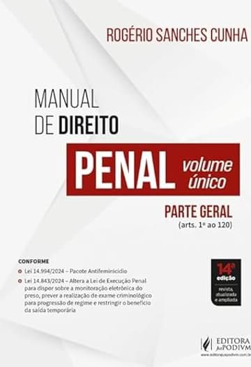 Livro Manual De Direito Penal Parte Geral Volume Único - 14 Edição 2025 Juspodivm