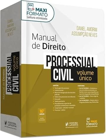 Livro Manual de Direito Processual Civil - Volume único (2024)