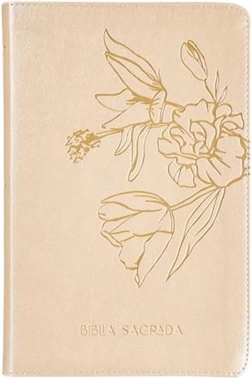 Miniatura de The Purpose Book: Bíblia Sagrada, A21, Capa Couro-soft bege, Flores