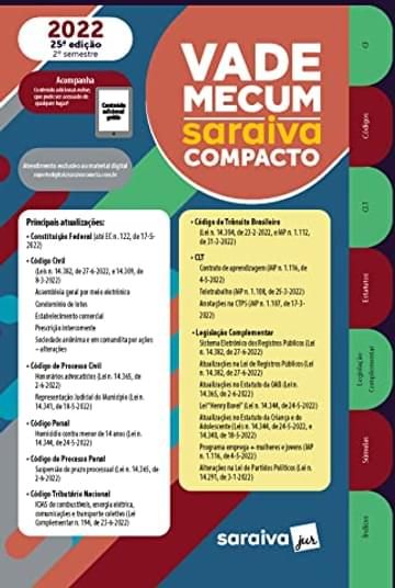 Imagem representativa de Vade Mecum compacto - 25ª edição 2022